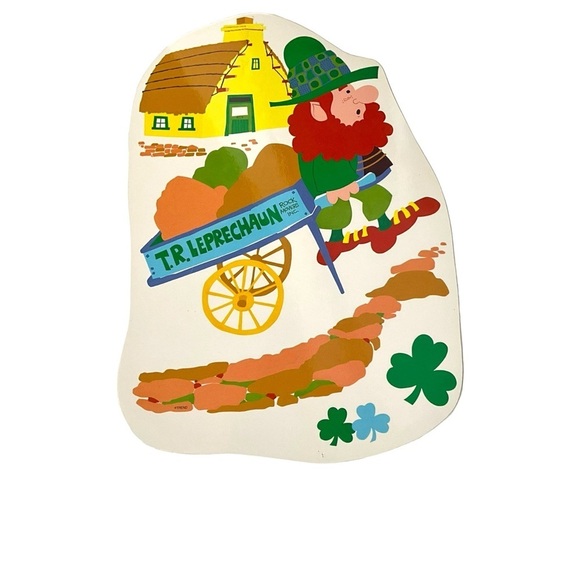 Vintage 70s cardboard die cut St. Patrick’s Day decorations set of 6 - Picture 6 of 7